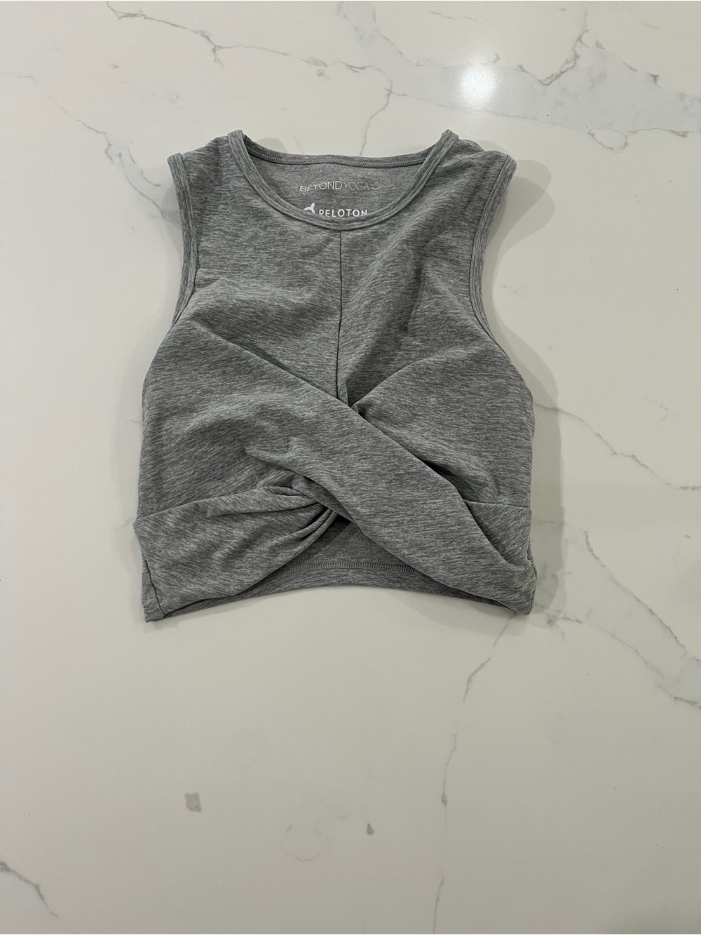 Peloton x beyond yoga Grey Twist-Front Crop Tank
